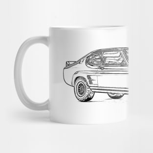 Ford Escort Custom Rally Wireframe Mug